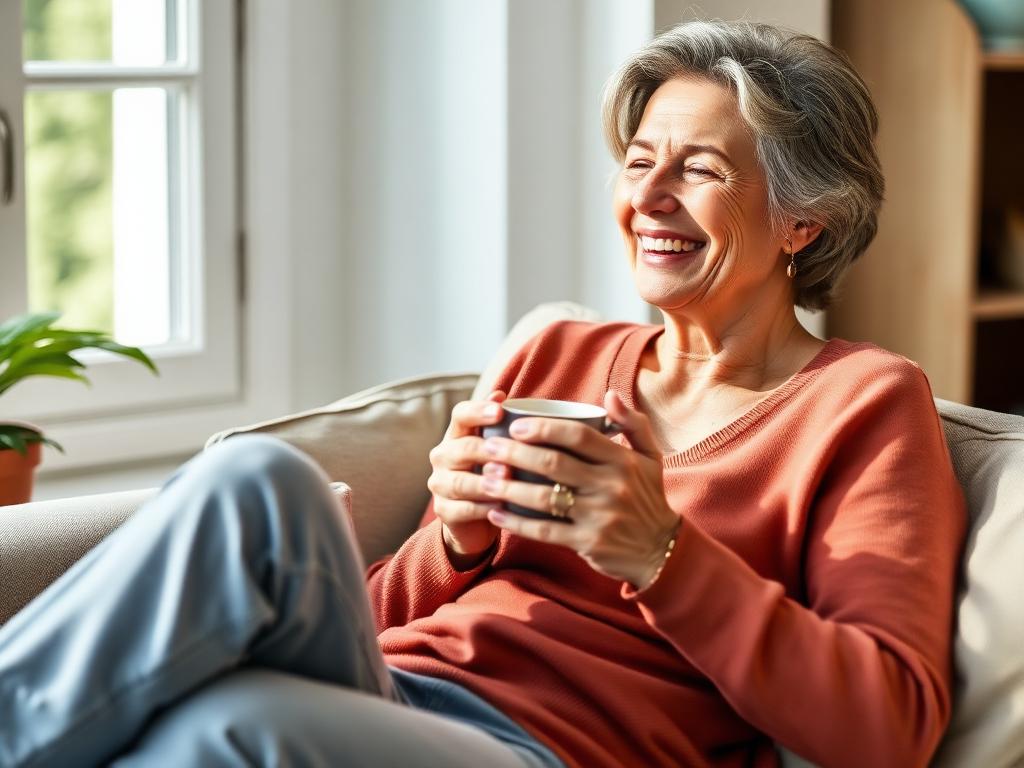 Woman relaxing after taking Katie Perry CBD Gummies